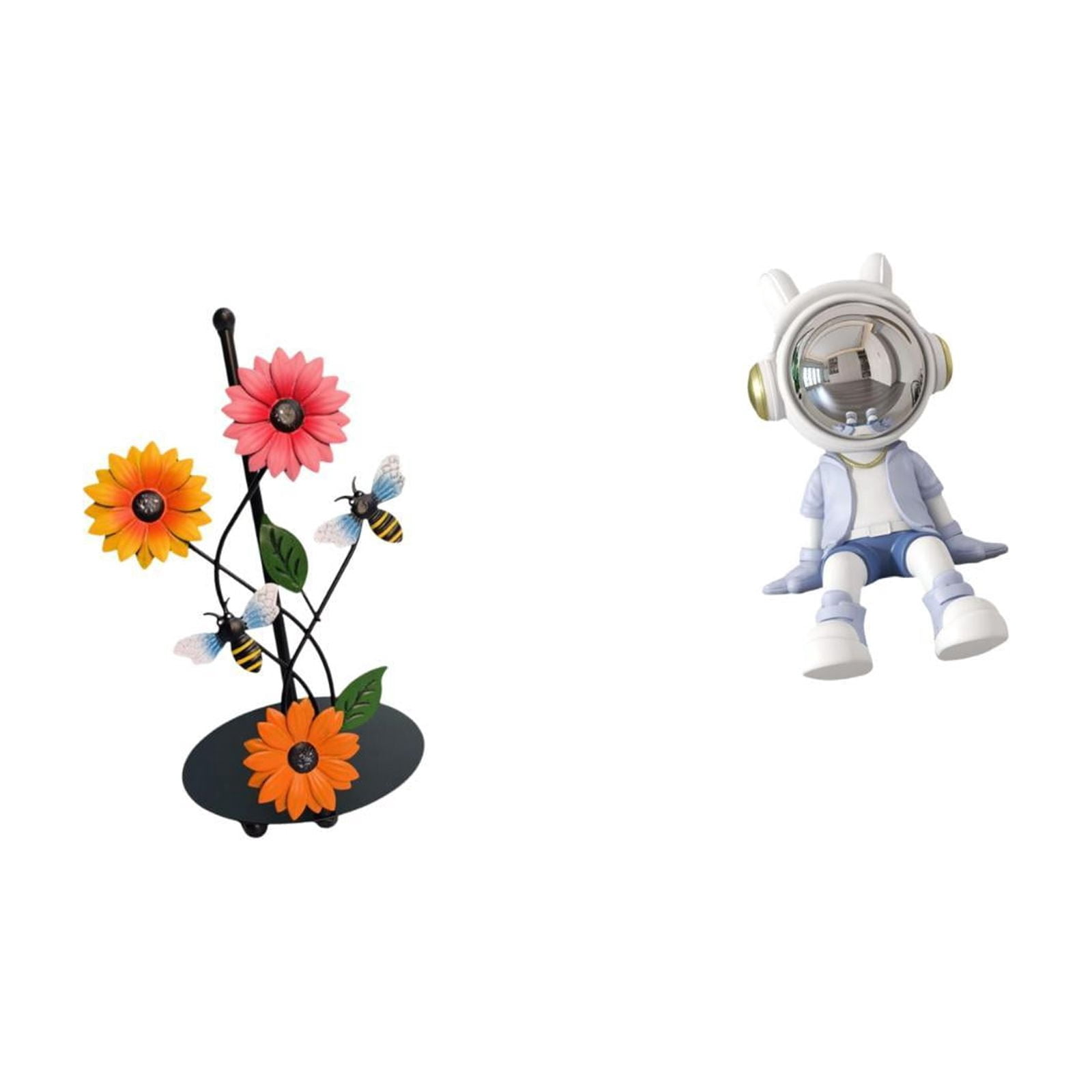 Fiocias Toilet Paper Holder Paper Towel Holder Countertop Desktop Figurine Astronaut Statue Shelf Sturdy Resin Iron Material Suitable for Kitchen Co