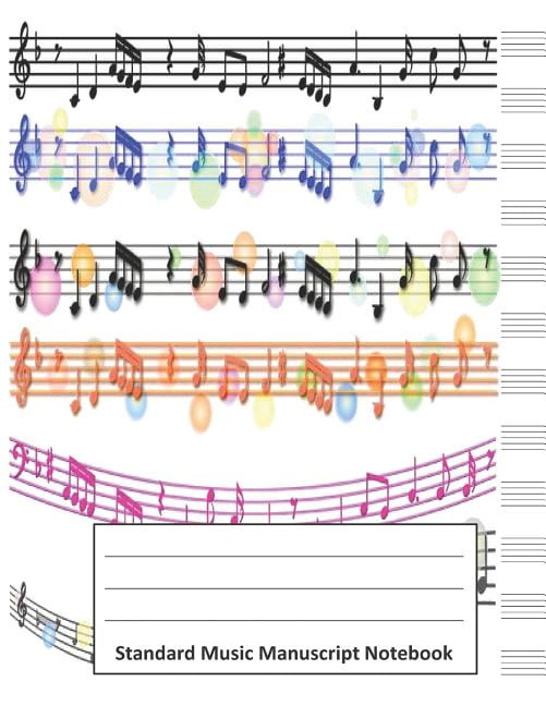 Standard Music Manuscript Notebook Treble and Bass Clef Staff Paper