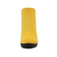thumbnail image 2 of BLISSFUL STEP Women's Round Toe Block Heels Chelsea Ankle Boots Yellow 5.5, 2 of 5