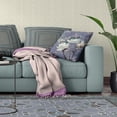 thumbnail image 4 of 16" X 16" Darkgreen And Grey Floral Zippered Suede Throw Pillow, 4 of 5