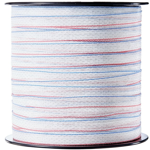 VEVOR Cinta para cercas electricas , 1640 pies, 500 m, alambre caliente para cercas de polietileno, 3/4" de ancho, 6 hebras de acero inoxidable para una conductividad confiable