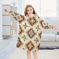 thumbnail image 5 of FORMRS Wearable Blanket Hoodie with Sleeves for Kids Cozy Flannel Sweatshirt, Geometric Designs, 5 of 7