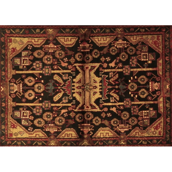 Ahgly Company Indoor Rectangle Persian Brown Traditional Area Rugs, 2' x 4'