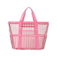 thumbnail image 2 of Women mesh beach bag Large foldable toys pool shoulder bag Vacation tote bag with zipper pocket for picnic, 2 of 6