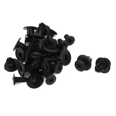 Uxcell 20x Black Plastic Fir Tree Trim Panel Clips – 16mm Head For 4.8mm Hole, Universal Fit