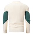 thumbnail image 3 of hotojiny Sweaters for Men Fashion Colorblock Knitted Pullover Big and Tall Slim Fit Stretchy Mock Neck Warm Winter Tops, 3 of 4