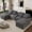 Grey, variant on Rophefx Chenille Oversized Cloud Modular Sofa,134" U Shaped Sectional Sofa Couch with Storage Console&USB Port,6 Tufted Deep Seater Couch Set for Living Room,Shining Black