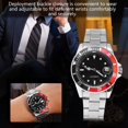 thumbnail image 4 of Men Automatic Mechanical Wristwatch Stainless Steel Band Self Winding Analog Watch Red & Black Accent, 4 of 9