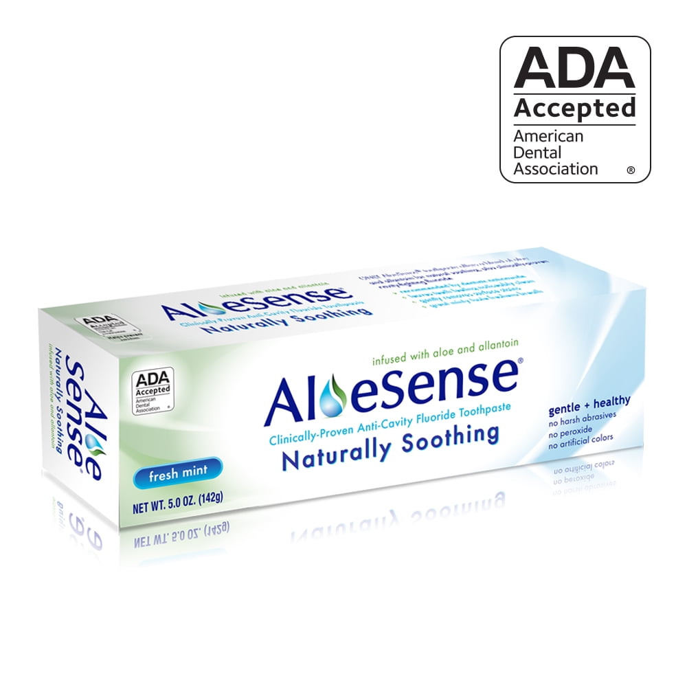 AloeSense Naturally Soothing Fluoride Toothpaste, Fresh Mint, 5 oz (1 Count)