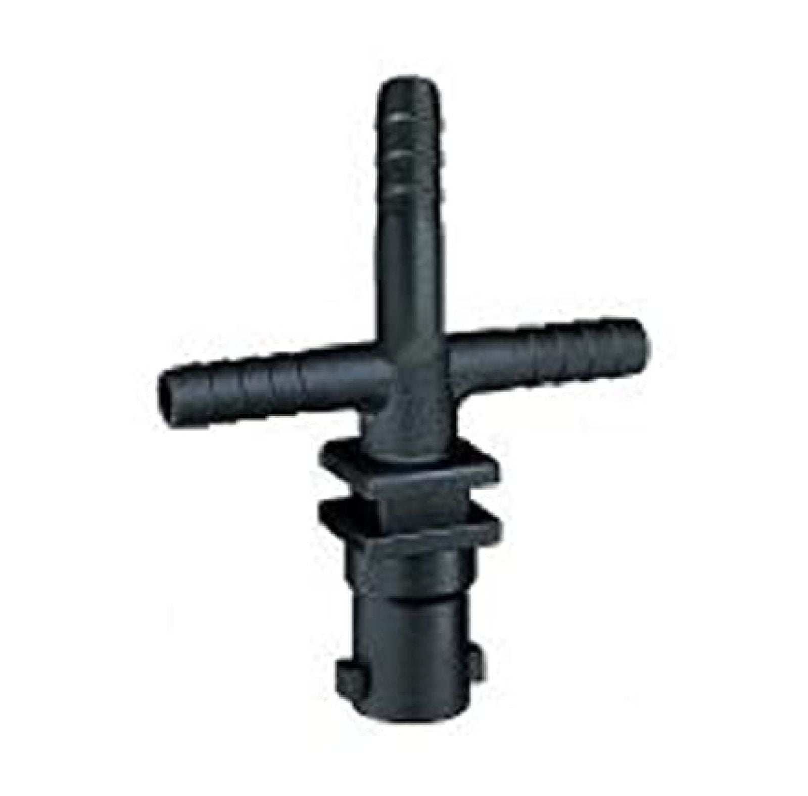 Quick TeeJet Nozzle Body - 3/8" ID Hose Barb, Triple Hose Shank, 125 PSI - QJ100 Series - Black - Spray Nozzle Replacement Part