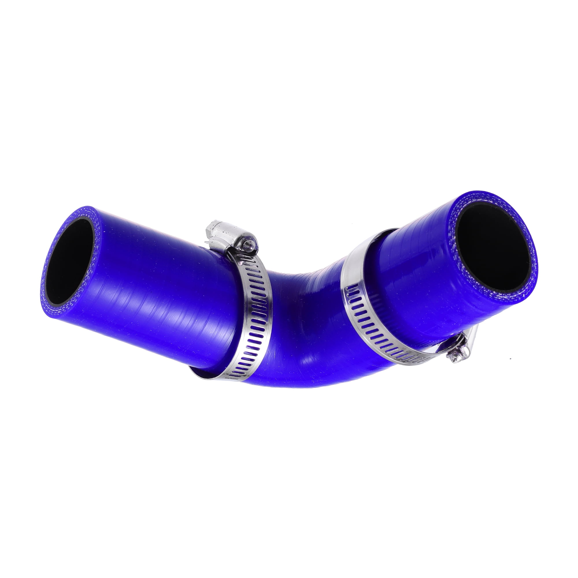 X AUTOHAUX Blue & Black Silicone Coolant Hose - 16mm ID, 76mm Length, 0 Degree With Clamps