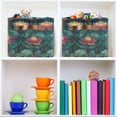 thumbnail image 6 of Yayeee 2 Pack Canvas Storage Basket with Handles for Shelves Fabric Bins Closet Organizer, Art Water Lilies Pattern, 6 of 8