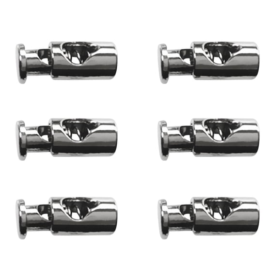 6X Metal Barrel St Cord Locks Single Hole Toggle Sp Clasp Stop End
