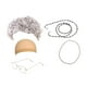 thumbnail image 1 of Peluca de abuela para disfraz de anciana, accesorio de cosplay, fácil de usar, ideal para fiestas. Cabello rizado plateado, 1 of 8