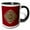 Black/White, variant on 3drose, Image of Firefighter Emblem Design, Gray Ribbon Look on Red or Maroon, 15oz Two-tone Blue Mug