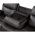thumbnail image 2 of Contemporary Style Double Recliner Sofa With Console and Cup Holders, Brown, 2 of 3