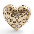 thumbnail image 2 of Pendientes con forma de corazón acolchados exclusivos de Coach para mujer, 2 of 3