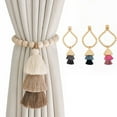 thumbnail image 4 of 2pcs Wooden Bead Curtain Tiebacks, Magnetic Curtain Tiebacks, Boho Curtain Tiebacks, Farmhouse Curtain Tiebacks, Curtain Tie Backs for Home Wall Holiday Decoration Pink, 4 of 8