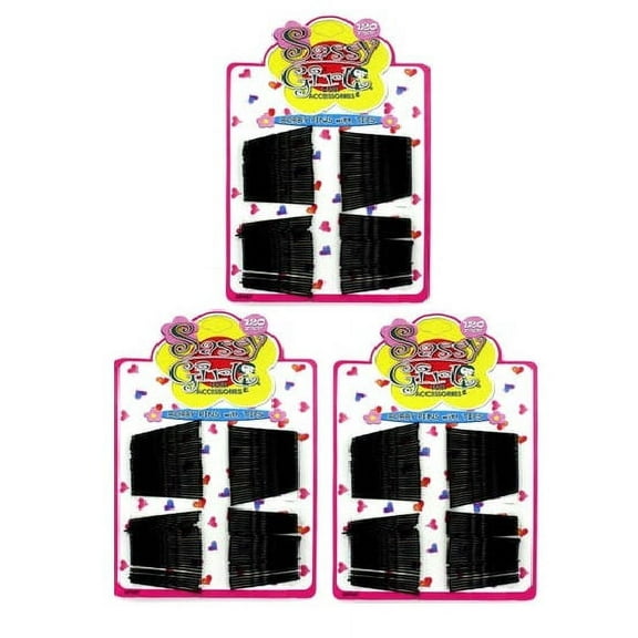 Black Bobby Pins with Soft Tips, 120 Pins, 3 Pack