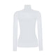 thumbnail image 5 of Top de manga larga de malla transparente con cuello alto falso para mujer - Elástico, blusa para combinar, informal/elegante, 5 of 6