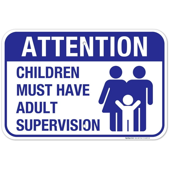 Children Must Have Adult Supervision Sign, Pool Sign,