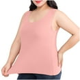 thumbnail image 2 of Yourumao Women's Plus Size Tank Tops Solid Sleeveless Shirts Stretchy V Neck Tops Fitted Casual Tees Summer Loungewear Tshirts, 2 of 6