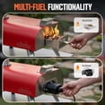 thumbnail image 3 of BIG HORN OUTDOORS 16 Inch Pellet Pizza Oven Outdoor, Wood Pellet Pizza Stove with Pizza Stone for Backyard, Camping, Red, 3 of 7