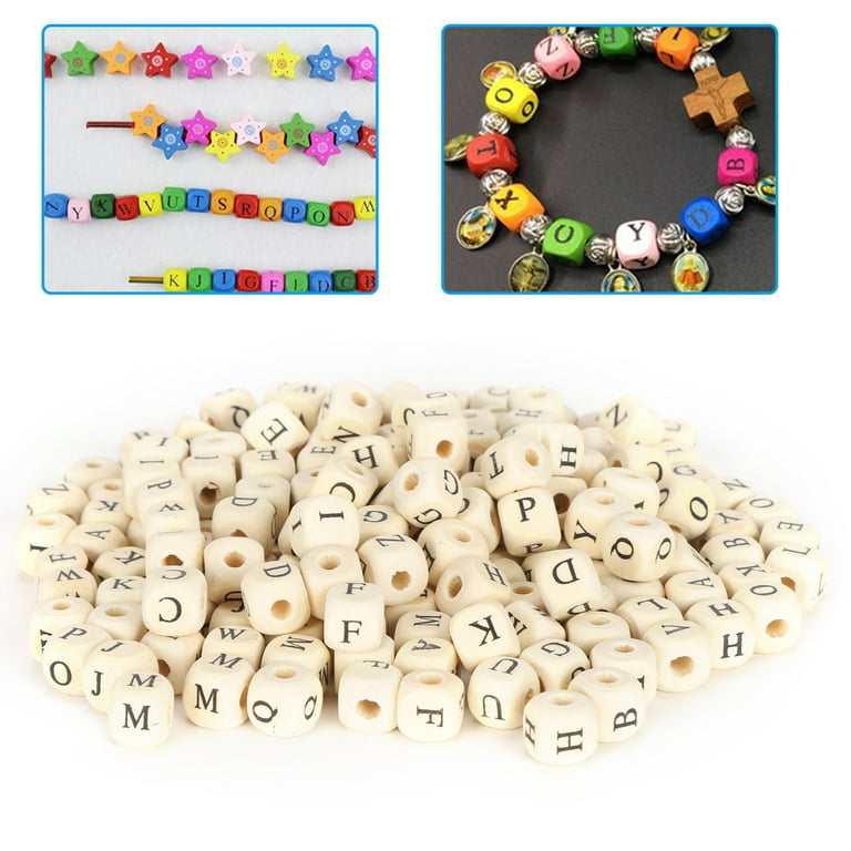 300Pcs Wooden Beads, Convenient To Use Letter Beads For Crafts Decoration  For Girls 