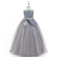 thumbnail image 4 of Mercatoo Kids Girl Flower Solid Princess Pageant Gown Party Wedding Long Evening Dress, 4 of 7