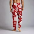 thumbnail image 5 of Wutalume Men's Drawstring Pocket Cuffed Casual Pants with Christmas Print, Ideal for Home Sleep and Lounge Wear, Featuring Elastic Waistband and Comfortable Fabric,Hot Pink L, 5 of 7