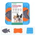 thumbnail image 2 of GOOPAWS: Licking Mat 3 Pack - Orange, Grey, Blue - Dog & Cat Slow Feeding Textured Pads, Food Grade Silicone, Spread Food & Treats, Pet Soothing, 2 of 10