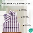 thumbnail image 2 of Jessy Home 6 Piece Dark Purple Bath Towel Set for Bathroom-2 Bath Towels,2 Hand Towels,2 Washcloths Soft and Plush Highly Absorbent Towel for Hotel & Spa, 2 of 7
