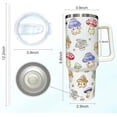 thumbnail image 2 of 40 oz Tumbler With handle and straw,Mushroom Stainless Steel Cup Extra Large Vacuum Double Wall Insulated Tumblers Travel Mug,Hot and cold beverages Car Cup, 2 of 6