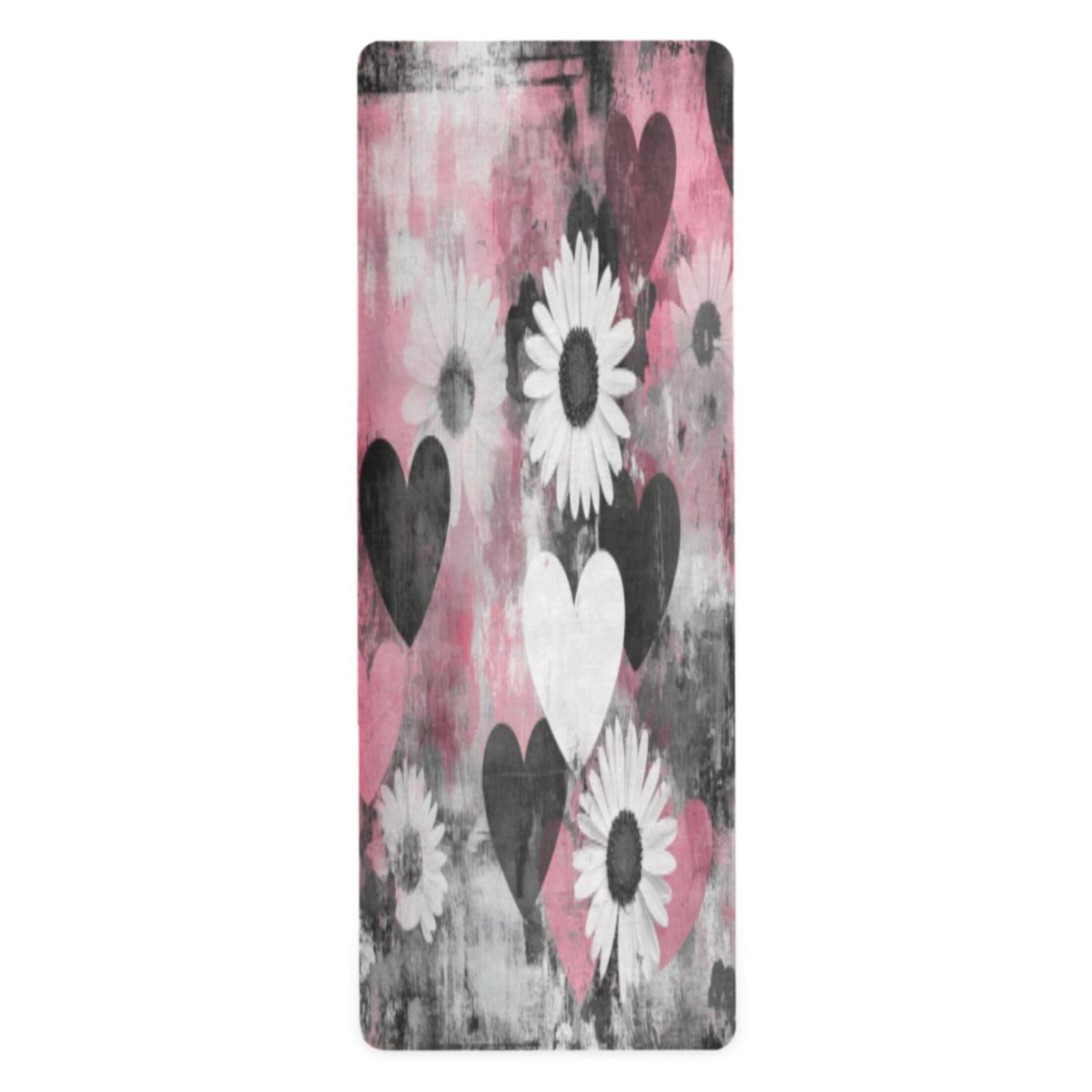 BZSMCE Yoga Mat Women Fitness Mat Love in Bloom Pattern