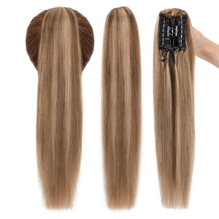Claw Clip Ponytail Extension Indian Remy Human Hair Ponytail  display picture 3