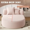 thumbnail image 5 of Harper & Bright Designs Foam Chaise Indoor Lounge, Corduroy Boneless Curved Lounge Couch, Compressed Floor Single Sofa Chair with Two Supportive Pillows for Living Room , Pink, 5 of 19