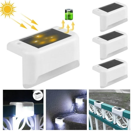 

KKUORA Solar Deck Lights Outdoor 4 Pack Solar Step Lights Waterproof Led Solar Lights For Outdoor Stairs Step Fence Yard And Patio