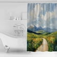 thumbnail image 4 of Small Stall Shower Curtain 36x78 Inch Narrow Half Size Oil Painting Bath Curtains Bathroom Decor Modern Mountain Grassland Scenery Waterproof Fabric Shower Curtain Set with Hooks 36 Inch, 4 of 6