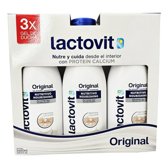 Lactovit Nutritive shower gel Original Nourishing Normal Skin Formulated with Protein Calcium 3-Pack