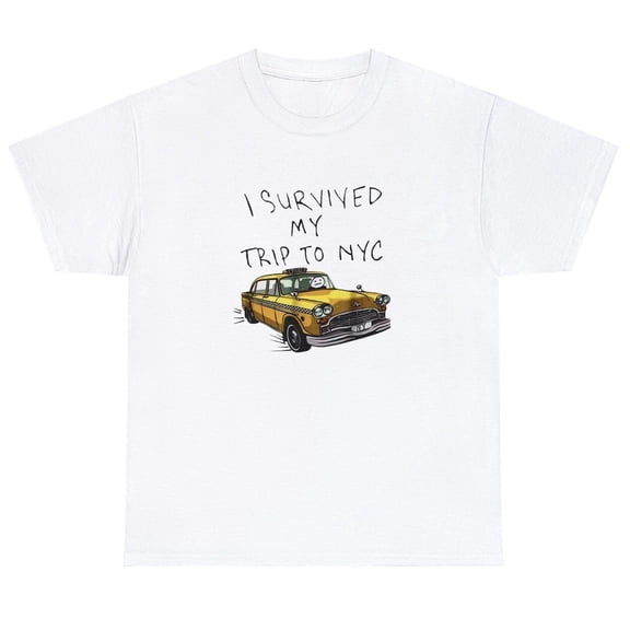 I Survived My Trip To Nyc New York T Shirt Funny Yellow Taxi Usa Cool Gift Tee