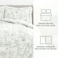 thumbnail image 3 of Noble Linens 3-Piece Light Gray Distressed Field Print Comforter Set, Full/Queen, 3 of 9