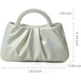thumbnail image 6 of Kwuty Evening Purse Women Small Pearl Handbags Soft Leather Ruched Bag Wedding Bridal Clutch Party Prom Crossbody Purses, 6 of 9