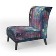 thumbnail image 3 of Designart "Celestial Charm I" Chaise d'Appoint Bleue Abstraite avec Collages - Fauteuil Moderne pour Chambre, 3 of 7