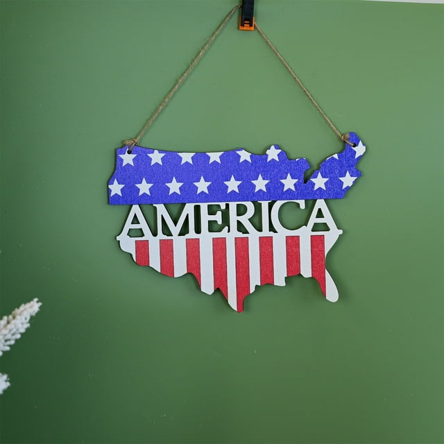 Decoraciones para el Día de los Caídos, decoraciones para el 4 de julio, decoraciones patrióticas, decoraciones de pared para el hogar, decoración de pared de madera con la bandera de EE. UU., decorac