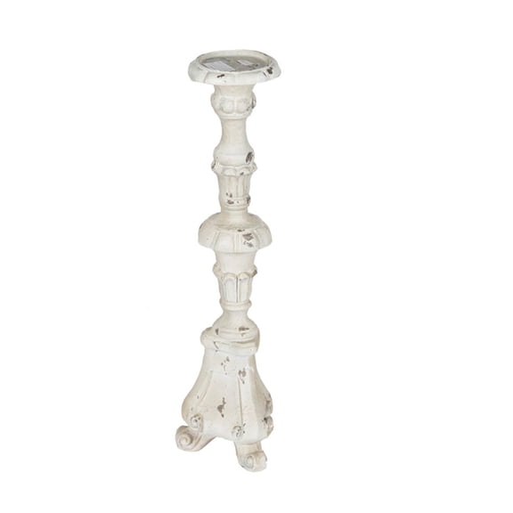 A & B Home Classic Vintage Magnesia C&le Holder With Distressed White 76848-DS