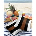 thumbnail image 3 of Pack of 2 Outdoor Pillow Covers, Boho Black Brown and White Striped Tribal Farmhouse Style Waterproof Square Throw Pillowcase Cushion Decorative Pillow Covers for Couch Patio Tent, 20x20 in, 3 of 6