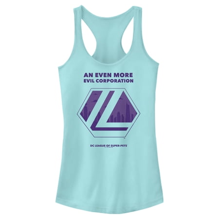 Junior's DC League of Super-Pets Even More Evil Corporation Logo Racerback Tank Top Cancun X Small