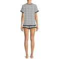 thumbnail image 3 of Secret Treasures Women's and Women's Plus Knit Shorty Pajama Set, 2-Piece, 3 of 5