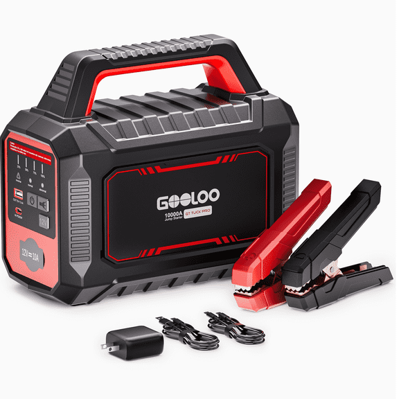 GOOLOO GT TRUCK PRO 10000A Peak Jump Starter for All Gas & Diesel Engines, 204.8Wh Portable Battery Booster with 65W PD Quick Charger Jump Box, Emergency Booster for Truck Car Boat Motorcycle