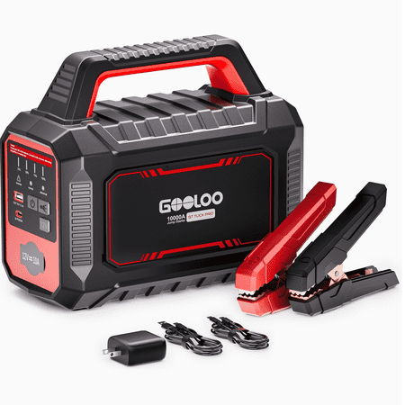 GOOLOO GT TRUCK PRO 10000A Peak Jump Starter for All Gas & Diesel Engines, 204.8Wh Portable Battery Booster with 65W PD Quick Charger Jump Box, Emergency Booster for Truck Car Boat Motorcycle